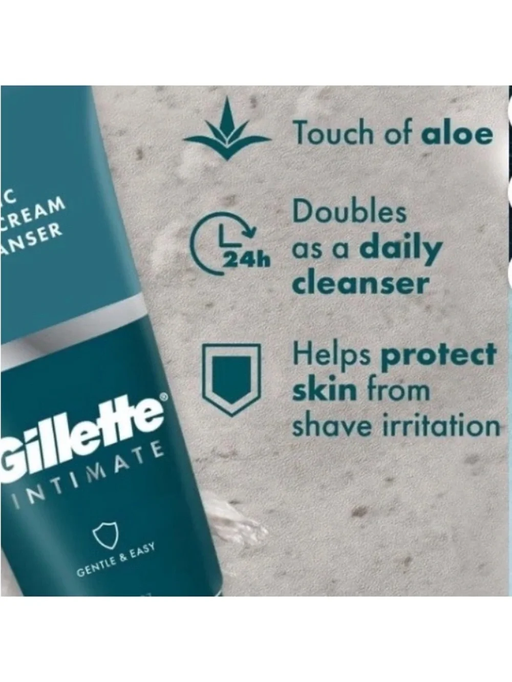 Gillette Male Intimate 2-in-1 Pubic Shave Cream &Cleanser Reduces Irritation New